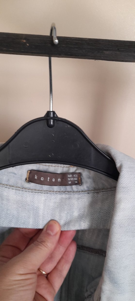 Gri Kadın Denim Ceket Düğmeli - Görsel 3