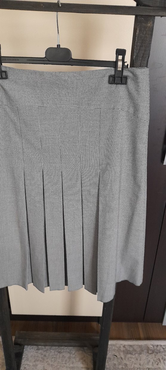 Gri Piliseli Midi Hamile Eteği - Görsel 2