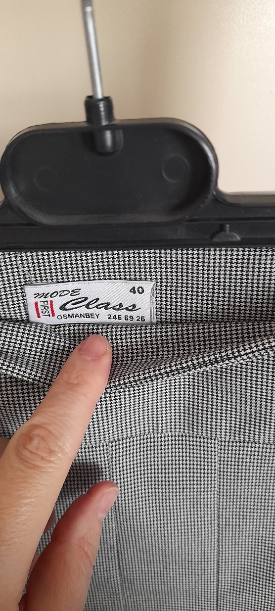 Gri Piliseli Midi Hamile Eteği - Görsel 3