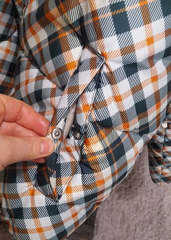 Ekose Desenli Kadın mudo mont - Görsel 2