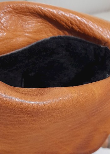 taba, camel,  Deri ,Kadın , Diz Boyu Çizme - Görsel 6