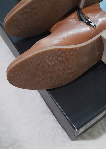 taba, camel,  Deri ,Kadın , Diz Boyu Çizme - Görsel 10