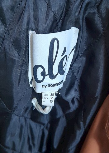 Düğmeli Kahverengi Deri kadın Ceket - Görsel 6