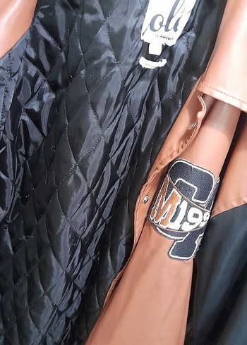 Düğmeli Kahverengi Deri kadın Ceket - Görsel 7