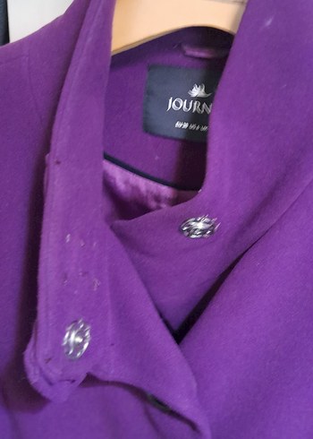 Mor Düğmeli Kadın Kaban - Görsel 3