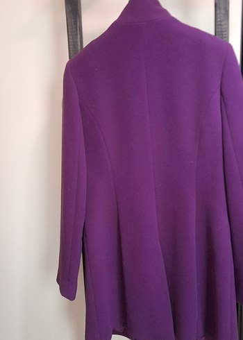 Mor Düğmeli Kadın Kaban - Görsel 5