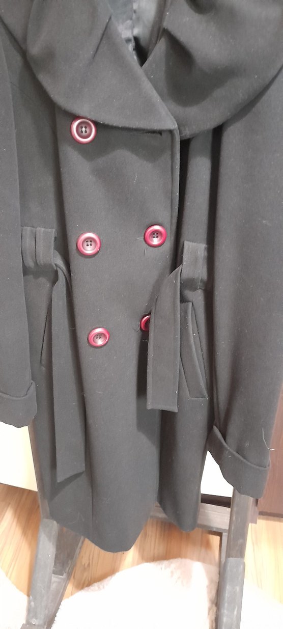 Siyah Çift Düğmeli Kaban - Görsel 3