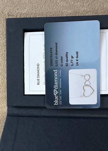 Bluediamond Pırlanta Kalp Sonsuzluk Kolye - Görsel 3