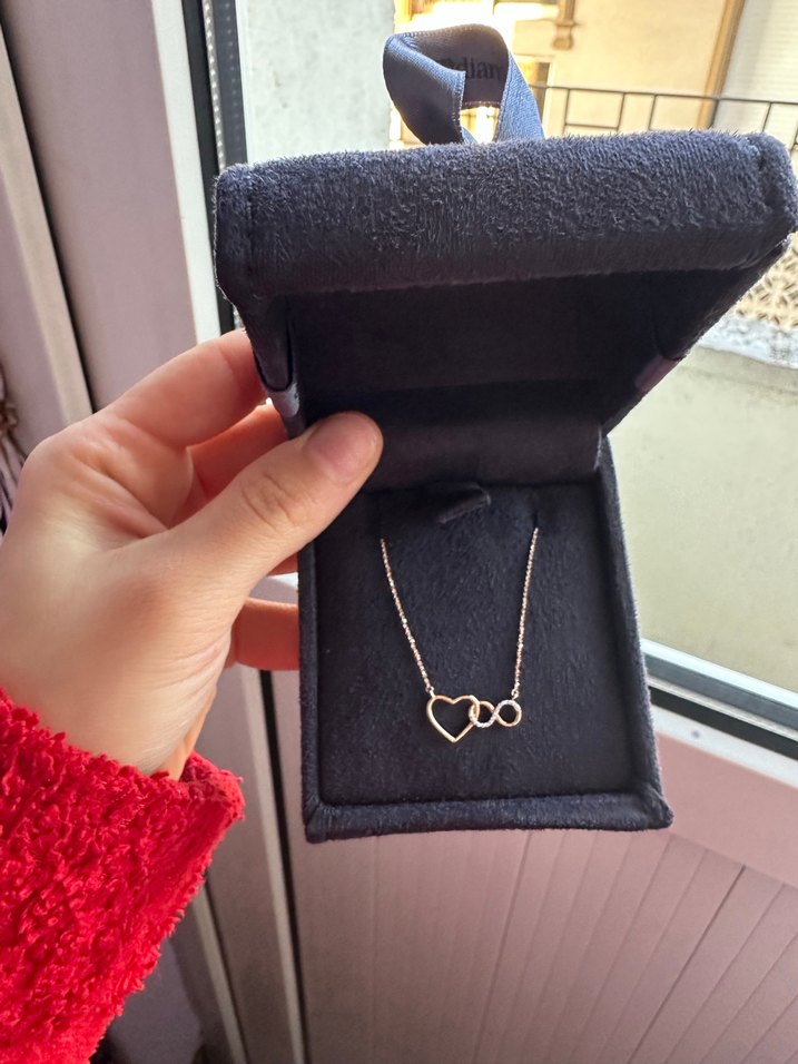 Bluediamond Pırlanta Kalp Sonsuzluk Kolye - Görsel 2