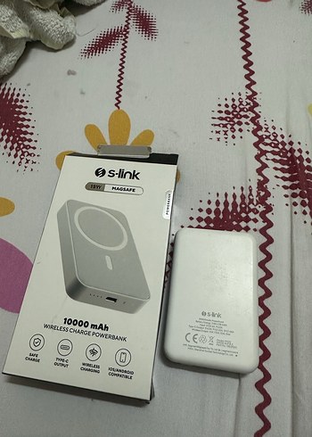 S-link M100 10000mAh Magsafe 15W PD20W Type-C Beyaz Powerbank - Görsel 2