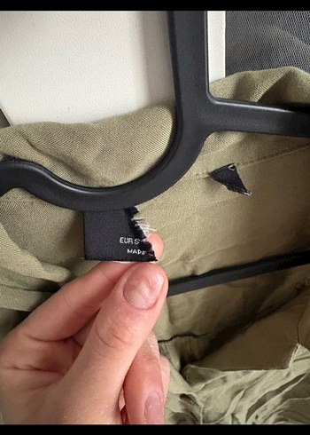 Kadın Haki Pamuk Düğmeli Gömlek - Görsel 3