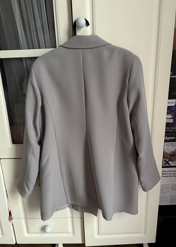 Gri Düğmeli Kadın Blazer Ceket - Görsel 3