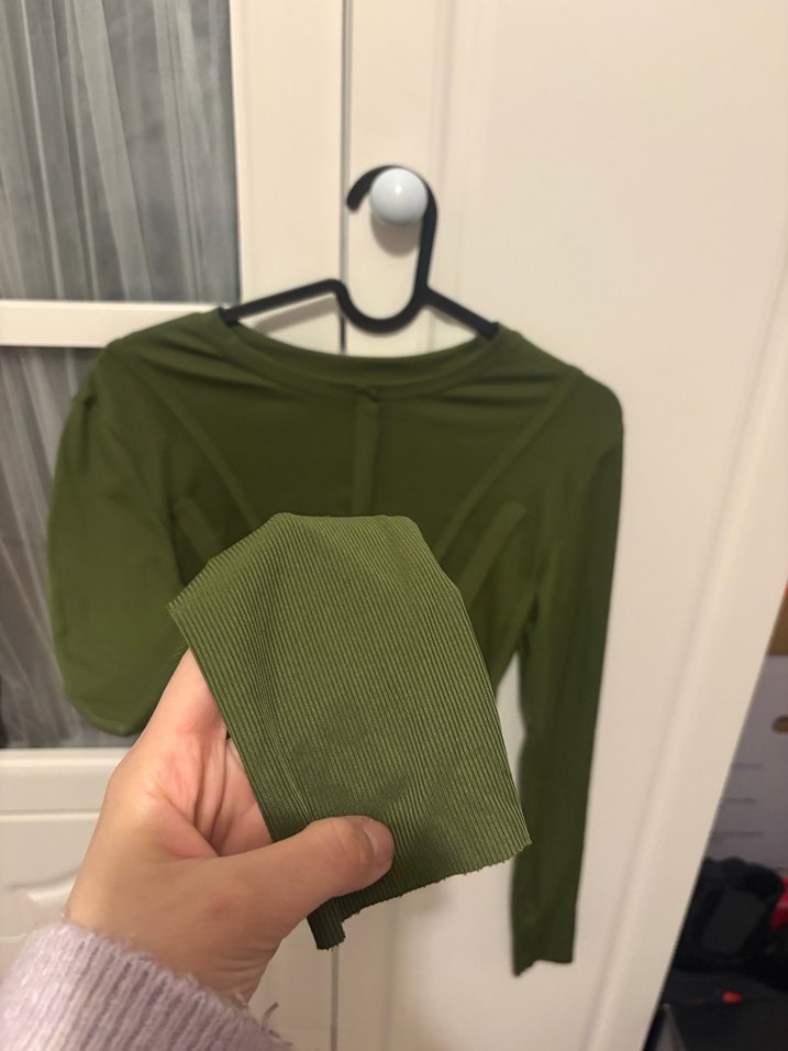 TWIST Kadın Haki Uzun Kollu Bluz - Görsel 3