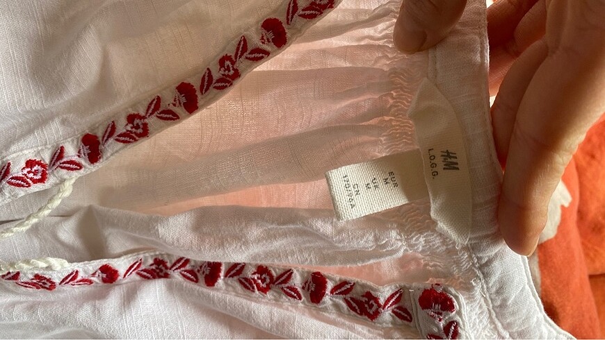 H&M Hm nakışlı yazlık gömlek
