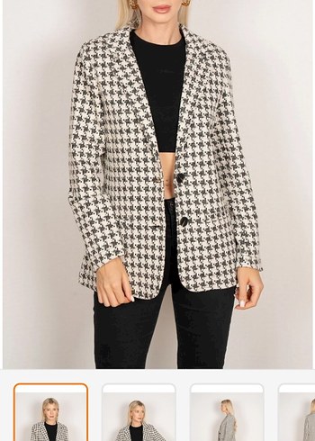Düğmeli Kadın Midi Blazer Ceket Bedenler mevcuttur