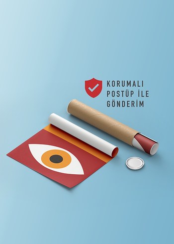 Beden kırmızı Renk Bauhaus Stili Göz Poster