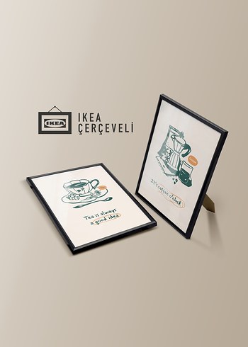 Ikea Kahve Temalı Dekoratif Çerçeveler