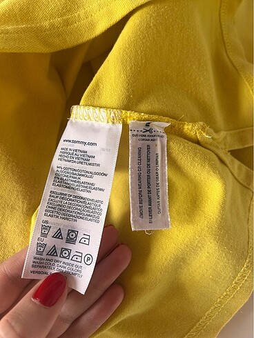 s Beden sarı Renk Tommy Hilfiger Polo Yaka Üst