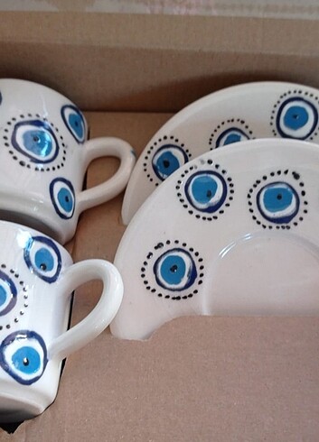 Seramik ikili kahve fincanları - Görsel 3