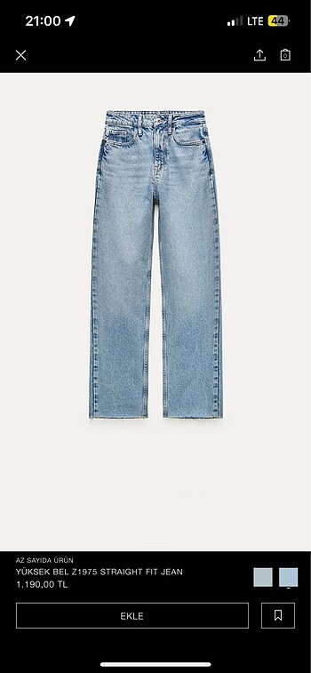 Zara Z1975 straight fit jean