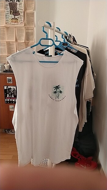 Erkek kolsuz t-shirt hiç giyilmedi 