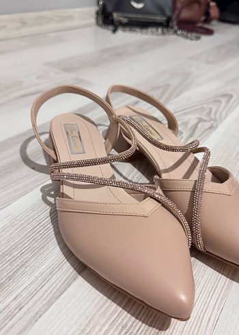 Bej Stiletto Topuklu Kadın Abiye Ayakkabı - Görsel 2