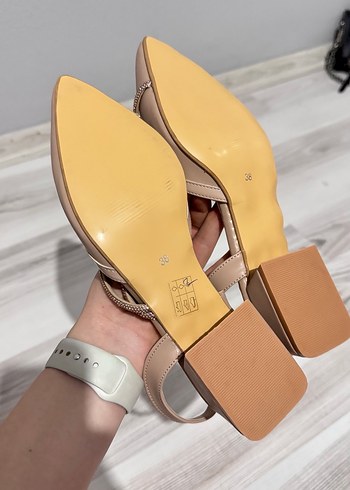 Bej Stiletto Topuklu Kadın Abiye Ayakkabı - Görsel 4