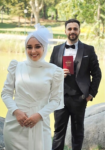 38 Beden beyaz Renk Nikah , Nişan elbisesi