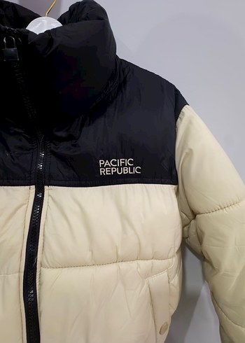 Bej Siyah Kısa Kadın Puff Mont - Görsel 2