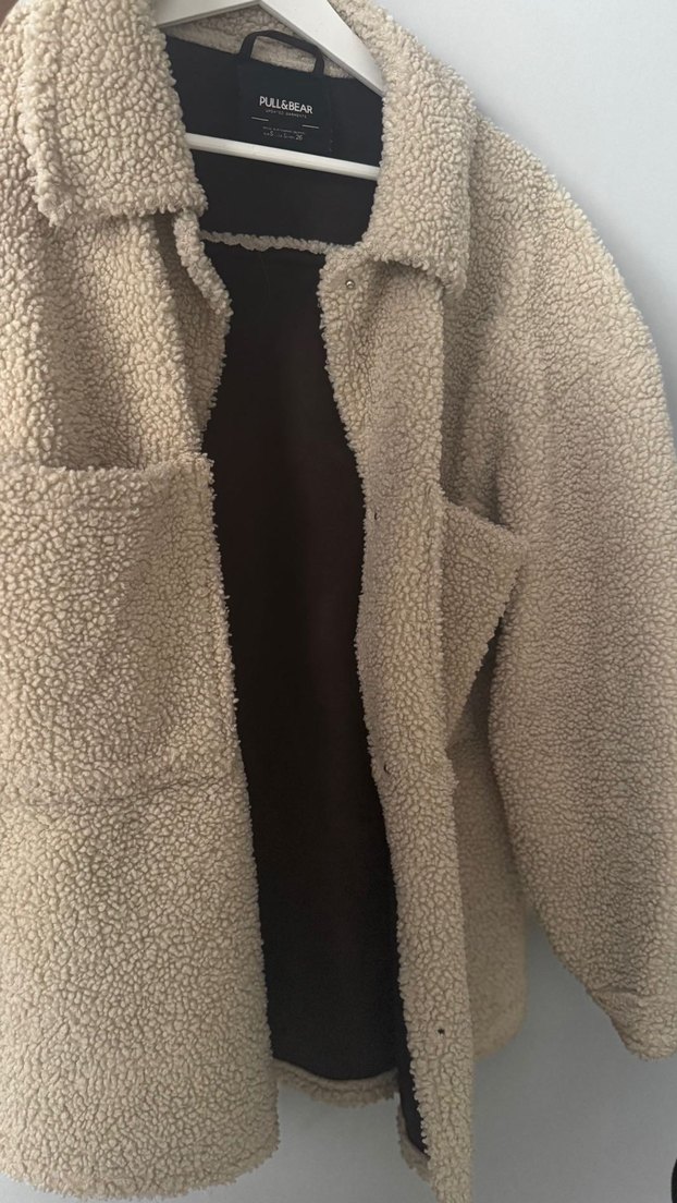 Beyaz Yumuşak Kürk Detaylı Kadın Ceket - Görsel 3