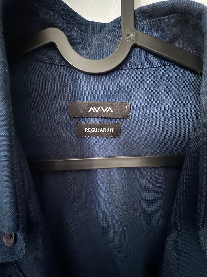 Düğmeli Lacivert Keten Erkek Gömlek - Görsel 3