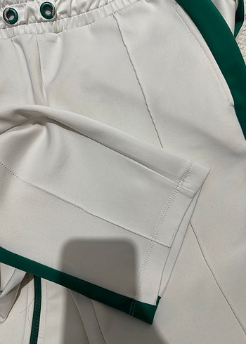 Beyaz Yeşil Şeritli Kadın Eşofman Takımı - Görsel 6