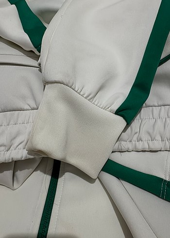 Beyaz Yeşil Şeritli Kadın Eşofman Takımı - Görsel 4