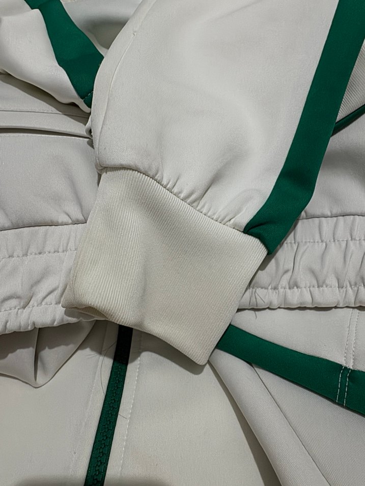 Beyaz Yeşil Şeritli Kadın Eşofman Takımı - Görsel 4