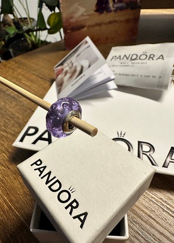 Pandora Orjinal Sertifikalı Mor Murano Charm ve Kutusu - Görsel 4