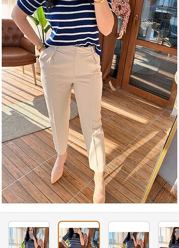 38 Beden beyaz Renk Yeni ve etiketli yüksek bel bej pantolon