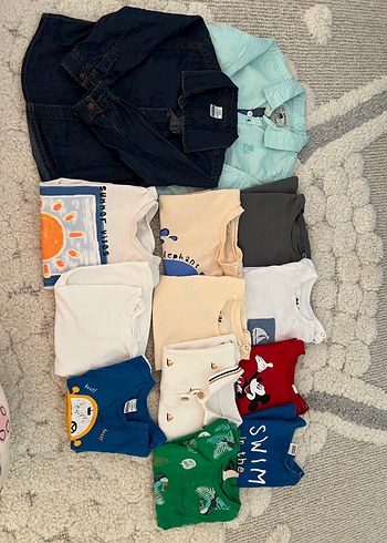 6 Ay Beden gri Renk Gri Baskılı Bebek Sweatshirt ve Şapka Seti