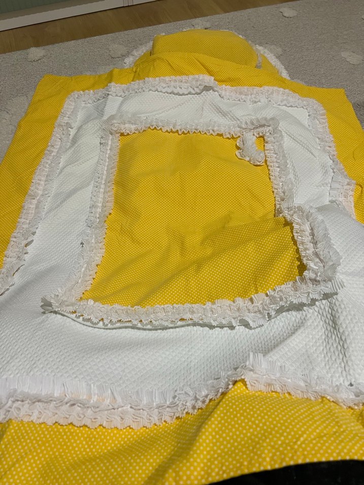 Sarı Nakışlı Renkli Dekoratif Yastık - Görsel 4