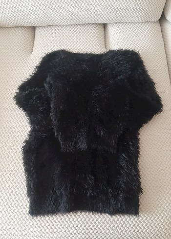 Siyah Peluş Kadın Kazak - Görsel 3