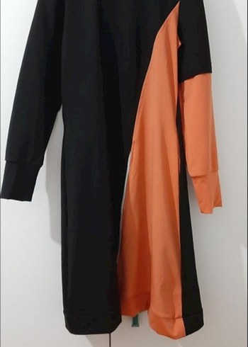 Drapeli Siyah Turuncu  Uzun Kollu Eibise - Görsel 2