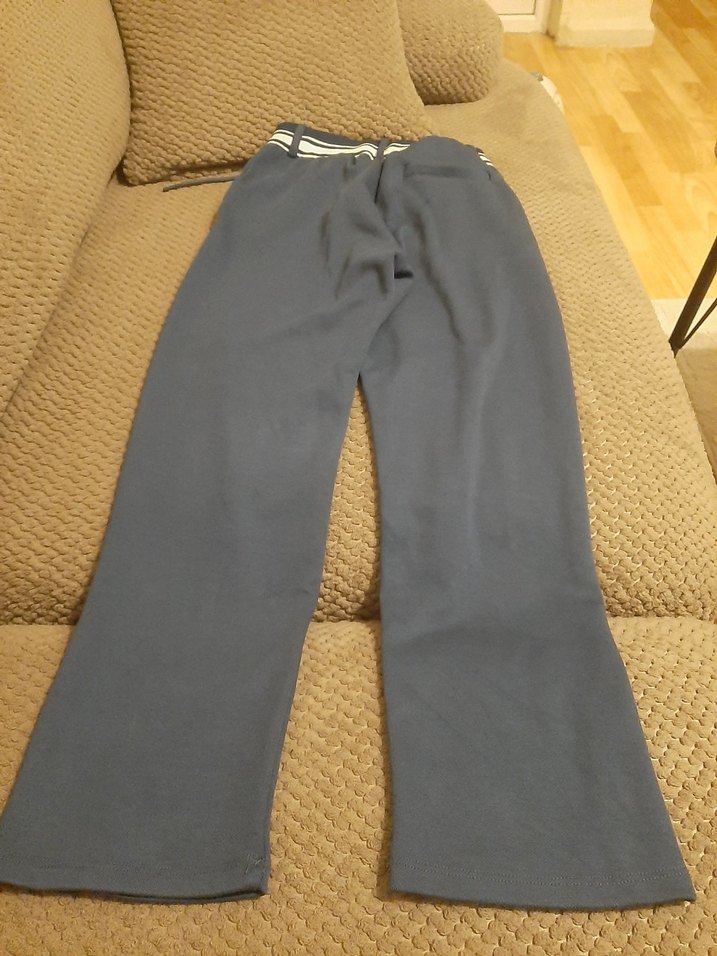 Bol Kesim Kemerli Denim Eşofman - Görsel 2