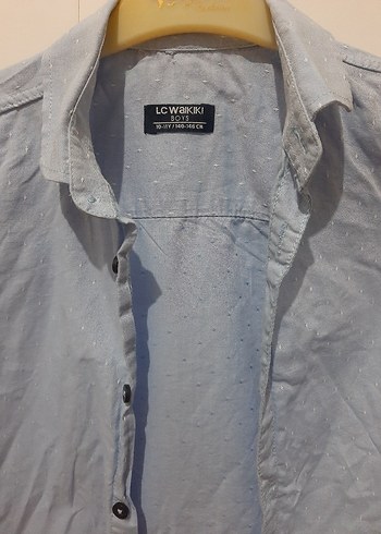 Mavi Gri Erkek  çocuk Keten Gömlek - Görsel 2