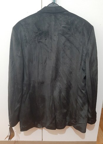 Erkek Siyah Düğmeli Kruvaze Ceket kadife - Görsel 6