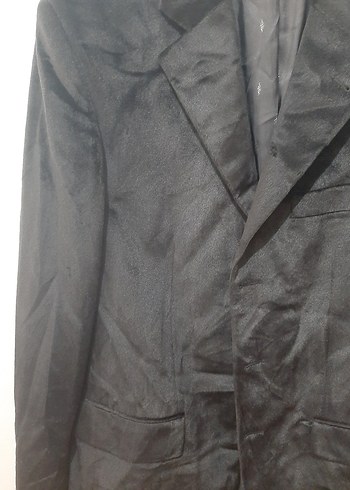 Erkek Siyah Düğmeli Kruvaze Ceket kadife - Görsel 3