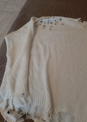 Bohem Beyaz Örgü Kadın Kazak - Görsel 3