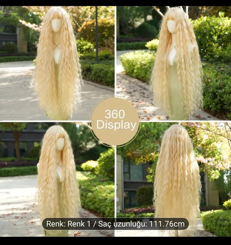 fiber sentetik peruk 110 cm - Görsel 2