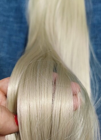 Platin sarı postiş set fiber sentetik - Görsel 4