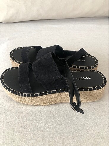 39 Beden siyah Renk H&M süet espadril sandalet
