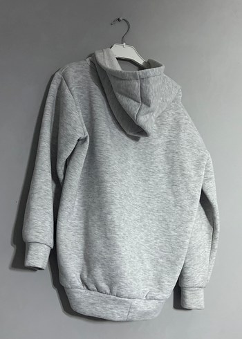 Gri Kapüşonlu Fermuarlı erkek çocuk Sweatshirt - Görsel 4