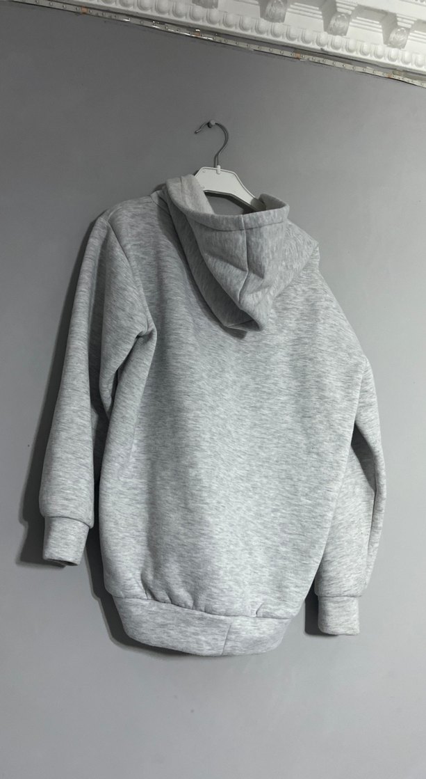 Gri Kapüşonlu Fermuarlı erkek çocuk Sweatshirt - Görsel 4
